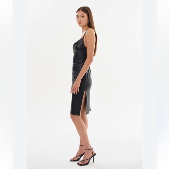 Lamarque Nitza Faux Leather  Dress in Black Sz XS - Picture 2 of 13